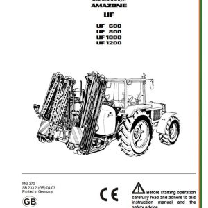 Amazone Sprayer UF600 UF800 UF1000 UF1200 Operating Manual MG370 (1)