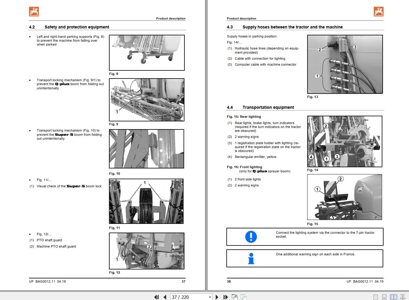 Amazone Sprayer UF901 UF1201 UF1501 UF1801 Operating Manual MG3168 (2)