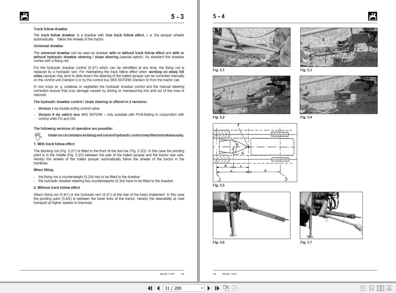 Amazone Sprayer UG 2000 3000 4500 Instructions Manual MG371 (2)