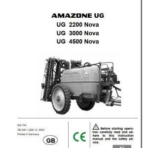 Amazone Sprayer UG 2200 to 4500 Operating Manual MG743 (1)