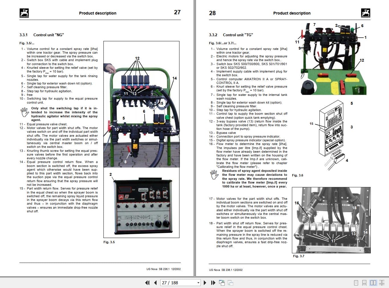 Amazone Sprayer UG 2200 to 4500 Operating Manual MG743 (2)
