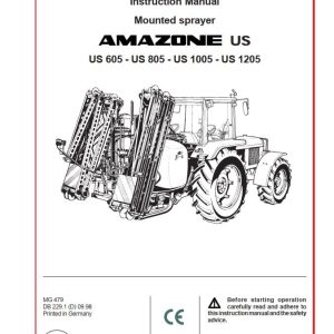 Amazone Sprayer US 605 805 1005 1205 Instructions Manual MG479 (1)