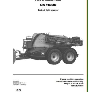 Amazone Sprayer UX 11200 Operating Manual MG4495 (1)