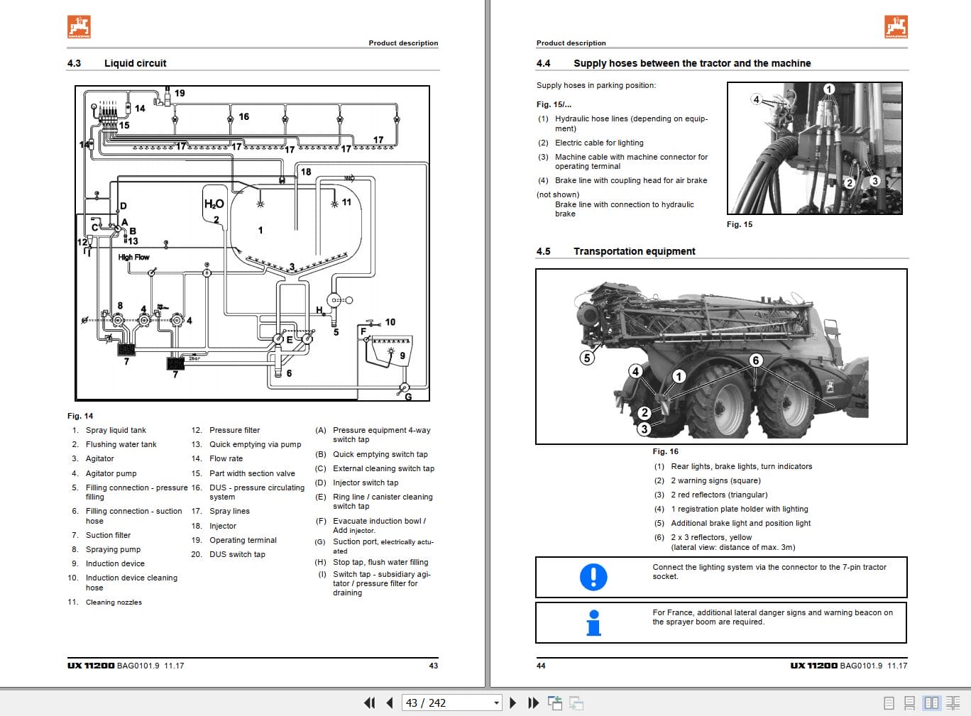 Amazone Sprayer UX 11200 Operating Manual MG4495 (2)