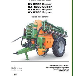 Amazone Sprayer UX 3200 4200 5200 6200 Super Operating Manual MG3403 (1)