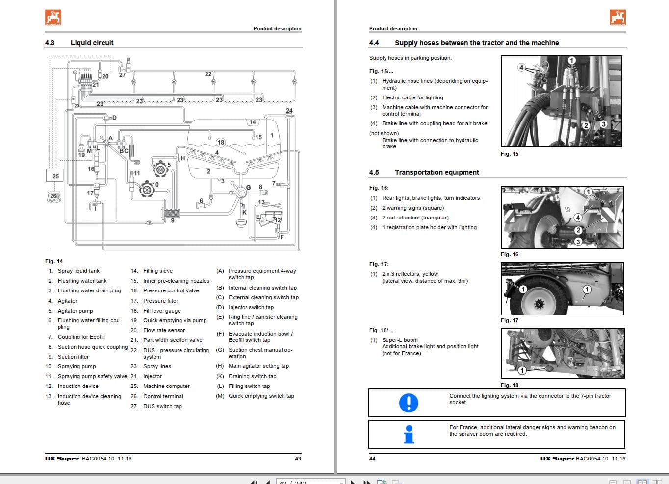 Amazone Sprayer UX 3200 4200 5200 6200 Super Operating Manual MG3403 (2)