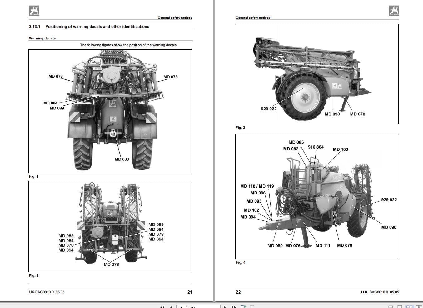 Amazone Sprayer UX 3200 4200 5200 Operating Manual MG1277 (2)