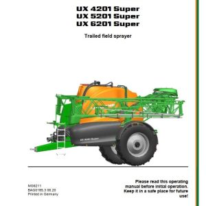 Amazone Sprayer UX 4201 5201 6201 Super Operating Manual MG6211 (1)