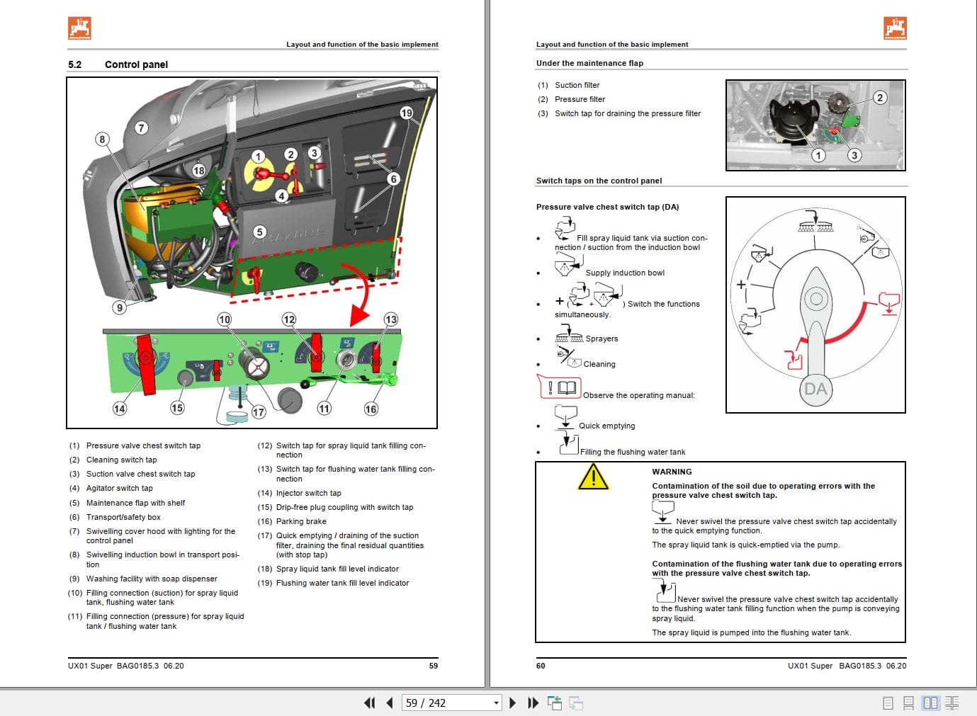 Amazone Sprayer UX 4201 5201 6201 Super Operating Manual MG6211 (2)