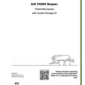 Amazone Sprayer UX11201 Super Operating Manual MG6797 (1)