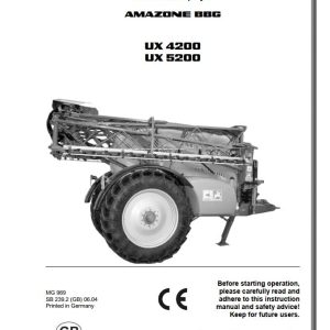 Amazone Sprayer UX4200 UX5200 Operating Manual MG969 (1)
