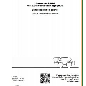 Amazone Sprayers Pantera 4504 Operating Manual MG7092 (1)
