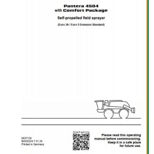 Amazone Sprayers Pantera 4504 Operating Manual MG7124 (1)