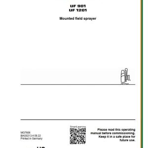 Amazone Sprayers UF 901 UF 1201 Operator Manual MG7606 US (1)