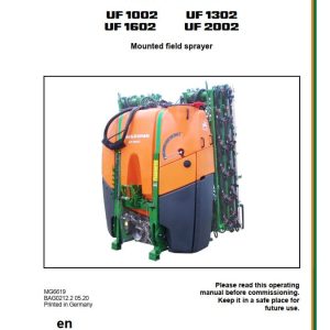 Amazone Sprayers UF1002 UF1602 UF1302 UF2002 Operating Manual MG6619 (1)
