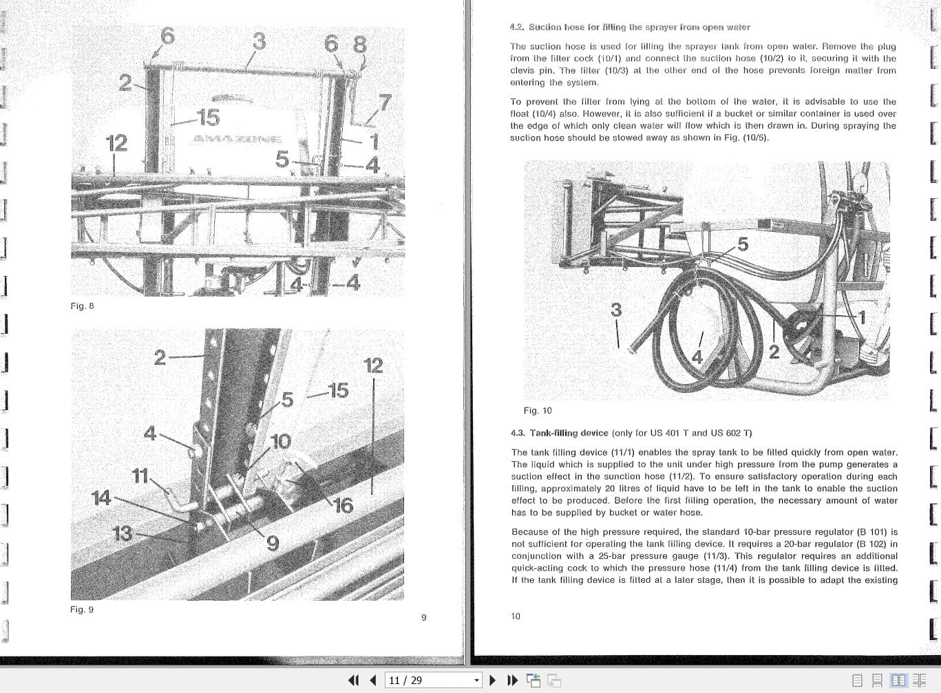 Amazone Sprayers US401T US602T US1000T Operating Manual SB207 (2)