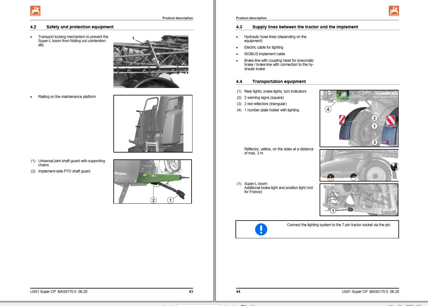 Amazone Sprayers UX 4201 5201 6201 Super Operating Manual MG6210 (2)