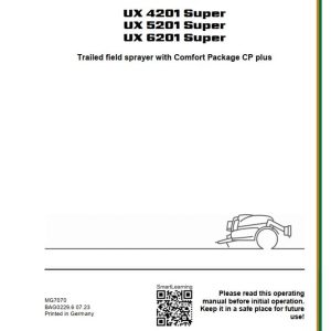 Amazone Sprayers UX 4201 5201 6201 Super Operator Manual MG7070 (1)