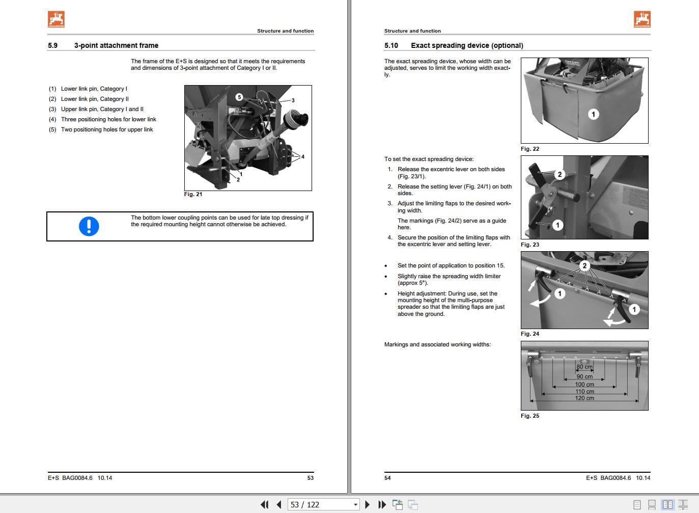 Amazone Spreader E+S H 300 750 Operating Manual MG3452 (2)