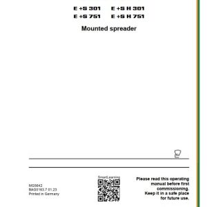 Amazone Spreader E+S H 301 751 Operating Manual MG5642 (1)