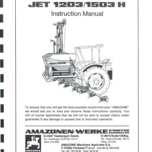 Amazone Spreader Jet 1203H 1503H Instructions Manual DB486 (1)