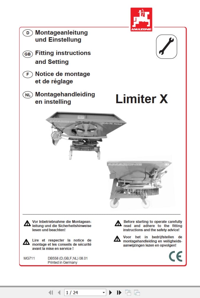 Amazone Spreader Limiter X Fitting Instructions And Setting MG711 (1)