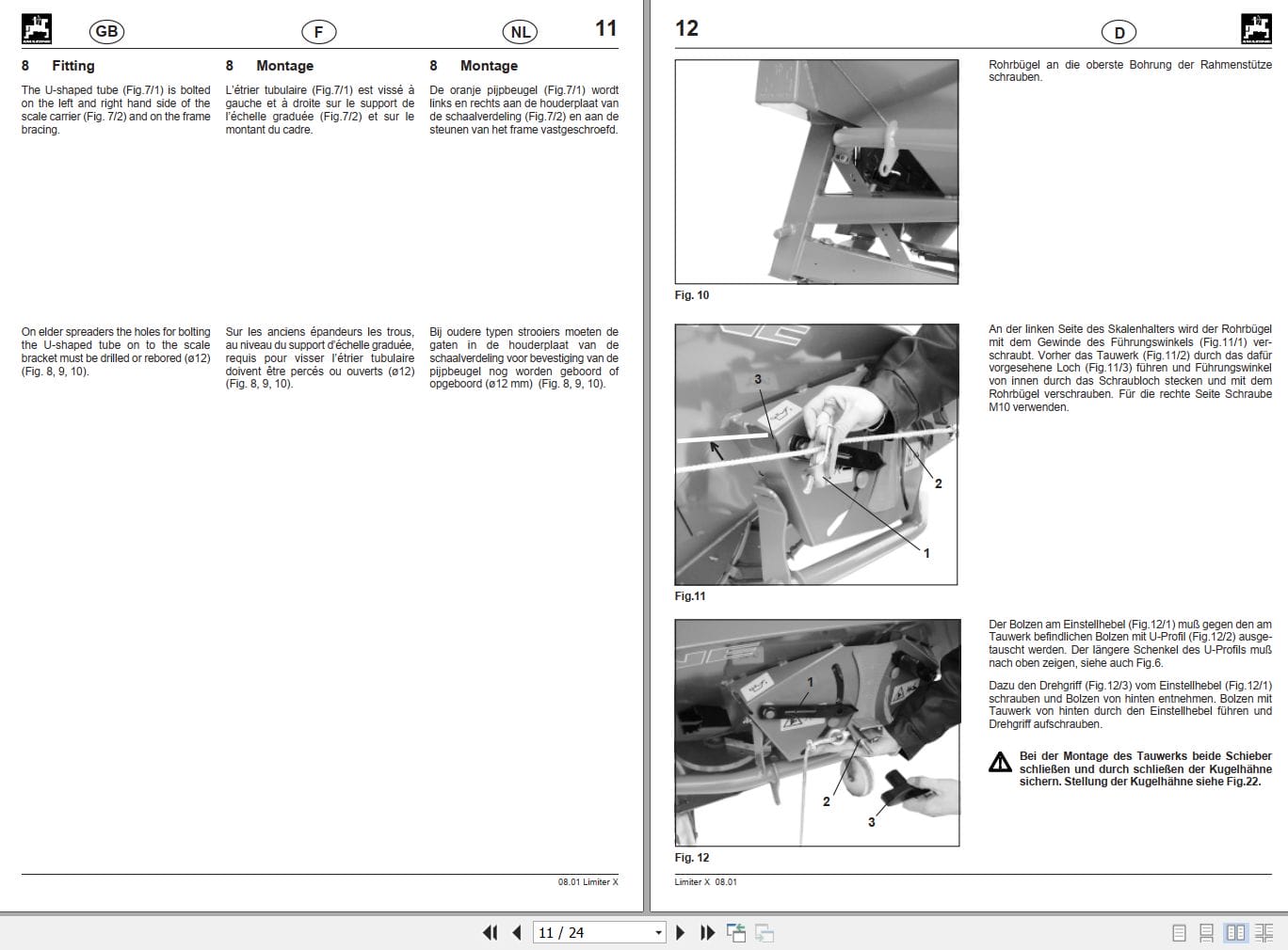 Amazone Spreader Limiter X Fitting Instructions And Setting MG711 (2)