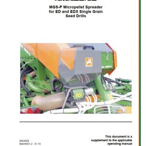 Amazone Spreader MGS P Supplement Operating Manual MG4055 (1)