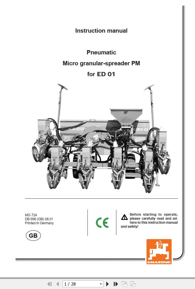 Amazone Spreader PM Operating Manual MG724 (1)
