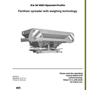 Amazone Spreader ZA M 1001 Special Profis Operating Manual MG3333 (1)