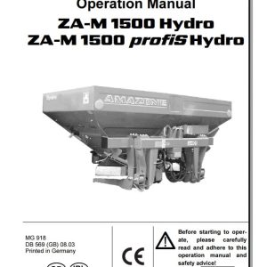 Amazone Spreader ZA M 1500 profiS Hydro Operating Manual MG918 (1)