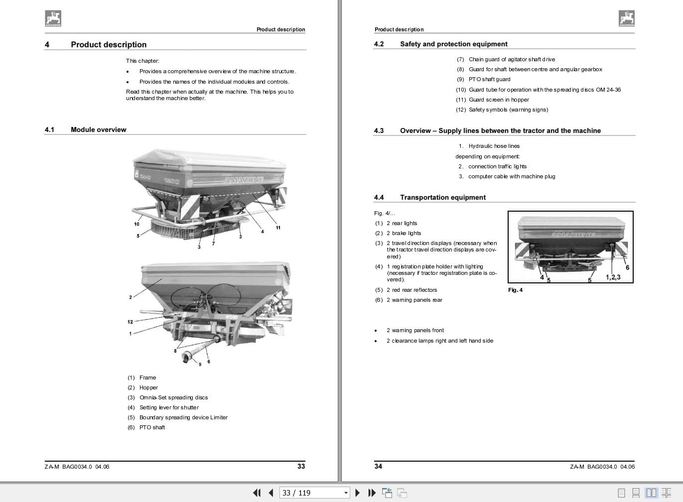 Amazone Spreader ZA M 900 1200 1500 Operating Manual MG1486 (2)