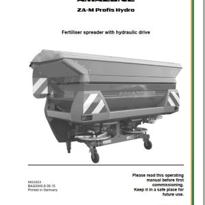 Amazone Spreader ZA M Profis Hydro Operating Manual MG3353 (1)