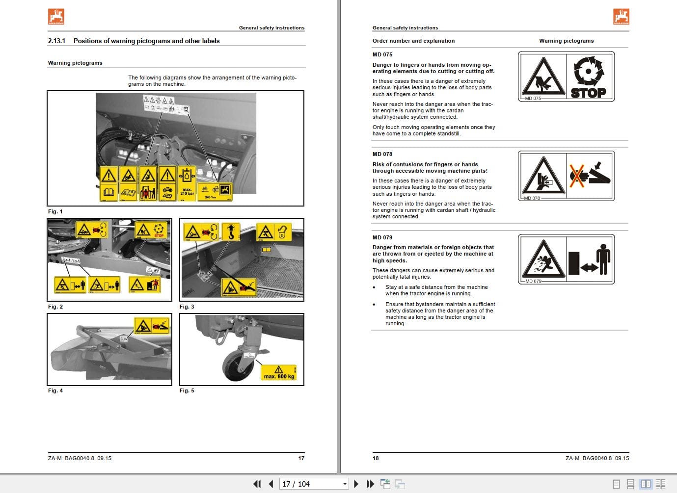 Amazone Spreader ZA M Profis Hydro Operating Manual MG3353 (2)