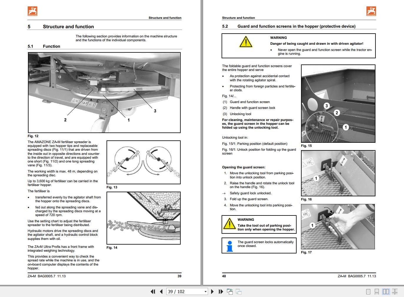 Amazone Spreader ZA M Ultra Profis Hydro Operating Manual MG2879 (2)