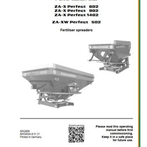Amazone Spreader ZA X Perfect 602 902 1402 ZA XW Perfect 502 Operating Manual MG2809 (1)