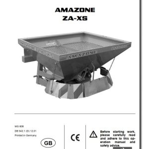 Amazone Spreader ZA XS Operating Manual MG808 (1)