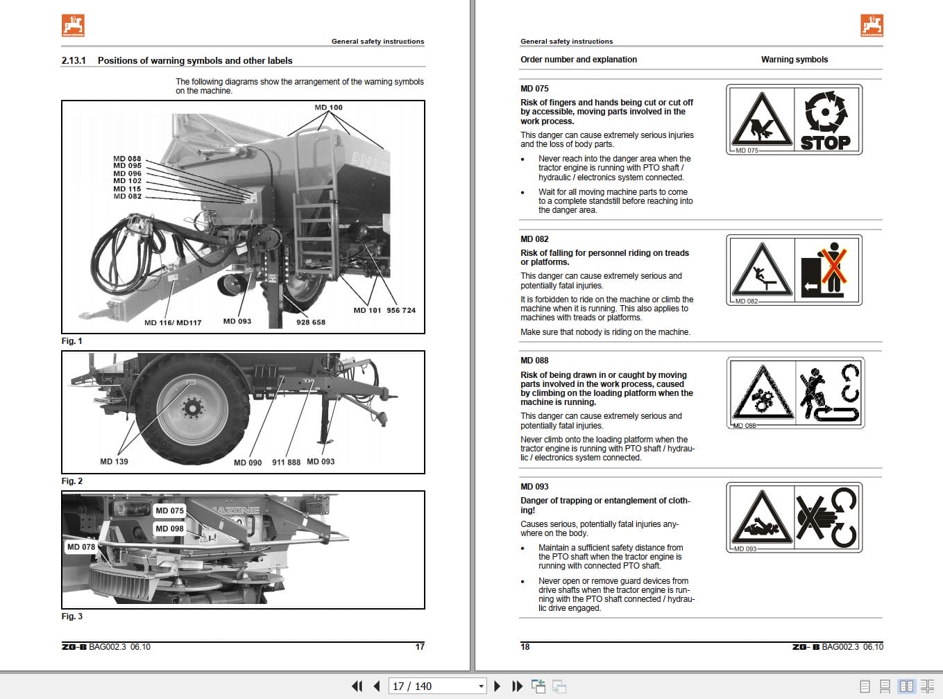 Amazone Spreader ZG B 5500 8200 Precis Operating Manual MG3134 (2)