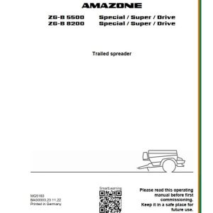 Amazone Spreader ZG B 5500 8200 Special Super Drive Operating Manual MG5160 (1)