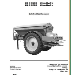 Amazone Spreader ZG B 5500 8200 Ultra Hydro Operating Manual MG2338 (1)
