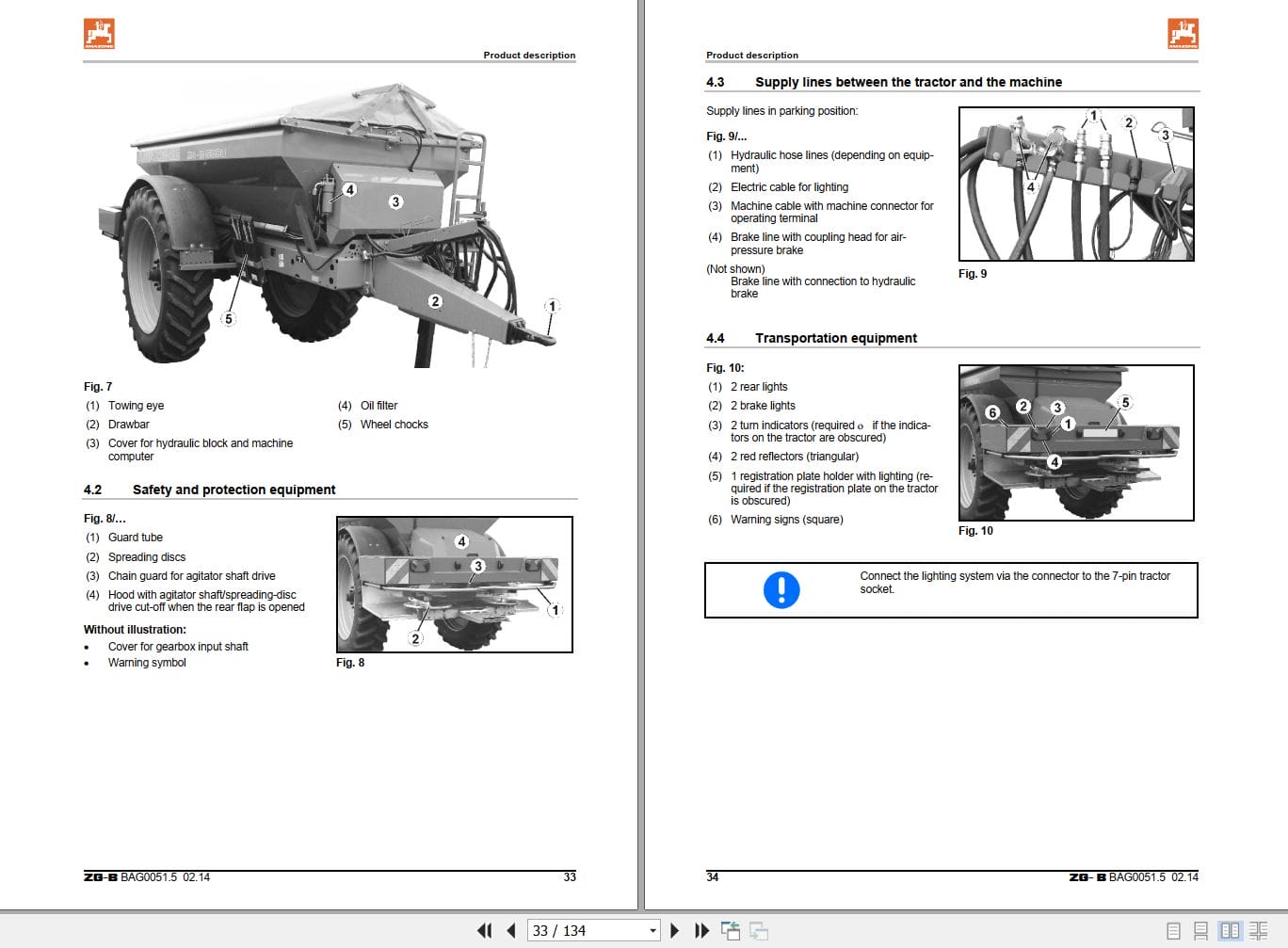 Amazone Spreader ZG B 5500 8200 Ultra Hydro Operating Manual MG2338 (2)