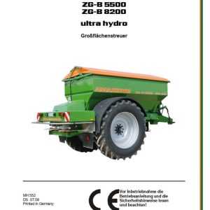 Amazone Spreader ZG B 5500 8200 Ultra Hydro Operating Manual MH552 (1)
