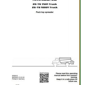 Amazone Spreader ZG TS 7501 10001 Truck Operating Manual MG6416 (1)