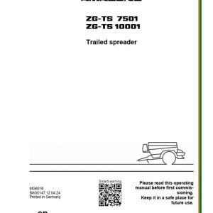 Amazone Spreader ZG TS7501 ZG TS10001 Operating Manual MG6018 (1)