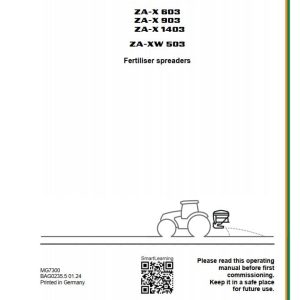 Amazone Spreaders ZA X 603 903 1403 ZA XW 503 Operating Manual MG7300 (1)