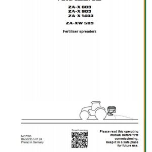 Amazone Spreaders ZA X 603 903 1403 ZA XW 503 Operating Manual MG7693US (1)