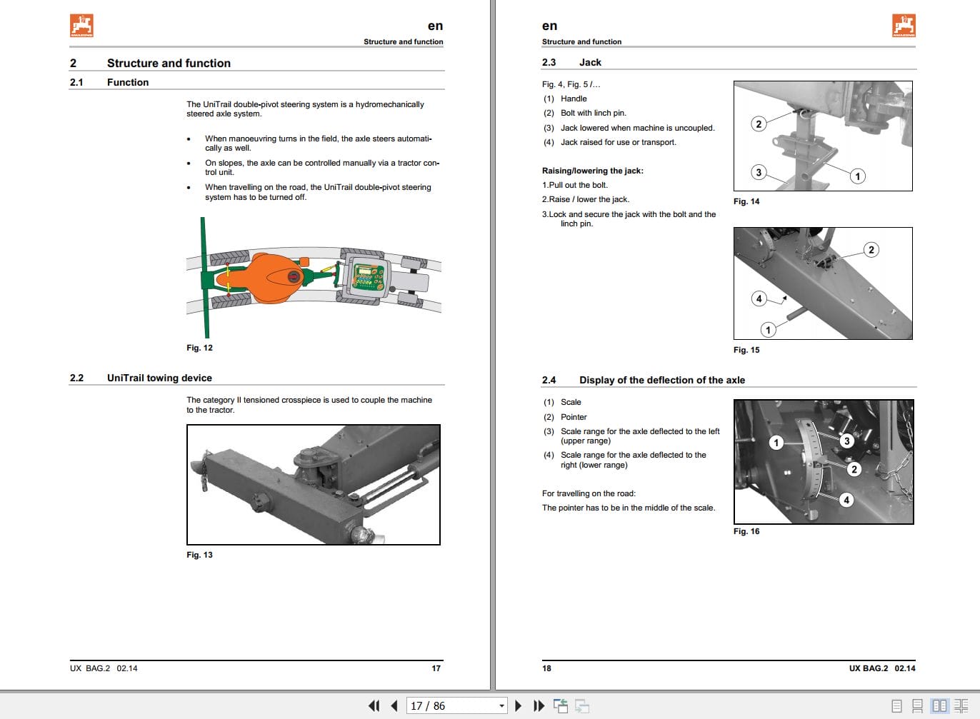Amazone UniTrail UX Supplement operating manual MG4039 (2)