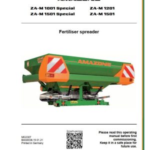 Amazone ZA M 1001 Special ZA M 1201 ZA M 1501 Series Operating Manual MG3307 (1)