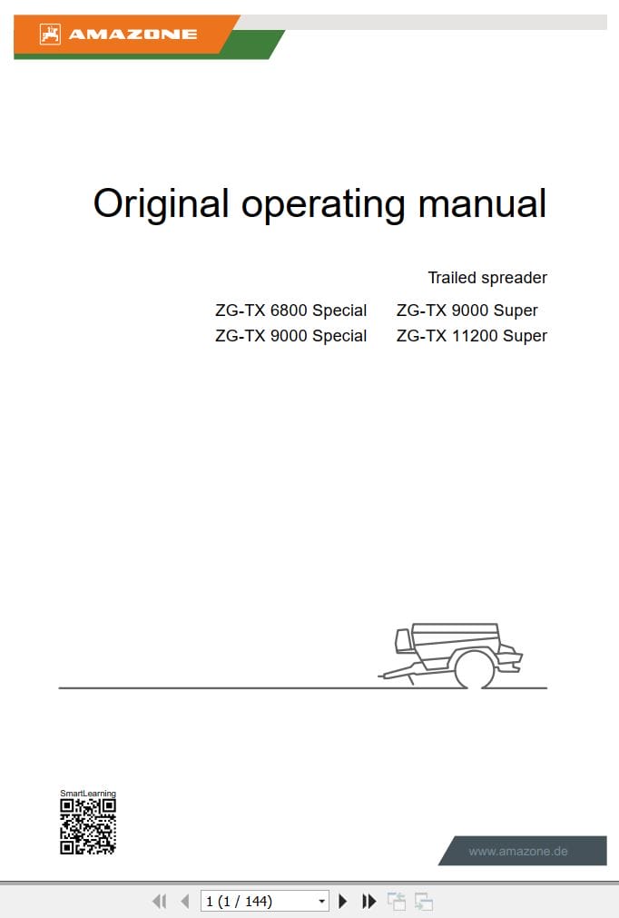 Amazone ZG TX 6800 Special 9000 Special 9000 Super 11200 Super Operating Manual MG7645 US EN II (1)