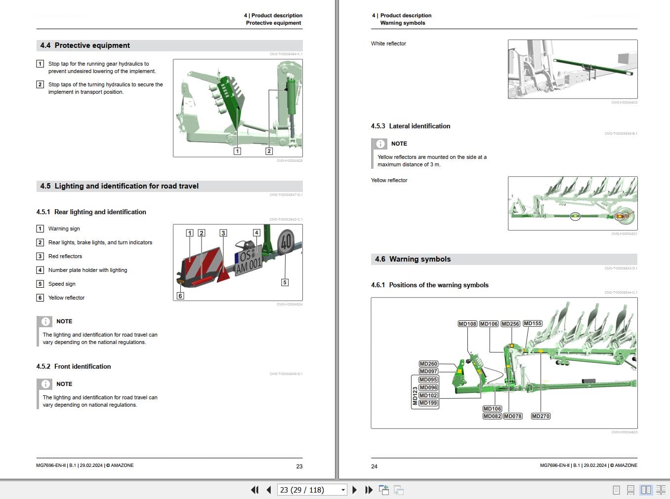 Amazone reversible Plough Tyrok 400 OL V Operating Manual MG7696 EN II (2)